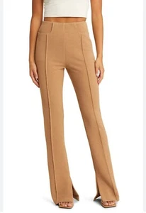 WAYF HOSE ausgestellt Strick camel Größe Small elastischer Bund Schlitz Hose Tall Skinny - Bild 1 von 13