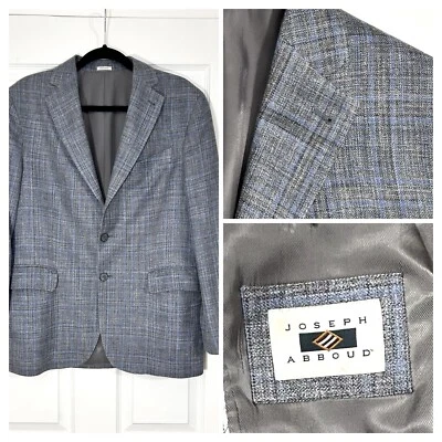 Joseph Abboud E.Thomas 40S Wool Silk Linen Windowpane Plaid Sport Coat Blazer - Image 1 of 4