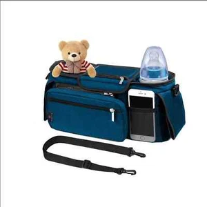 New baby stroller organizer blue hanging bag - Picture 1 of 2