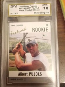 Just Minors Featured #AP1 Albert Pujols Maple Woods CC Rookie GEM Mint 10