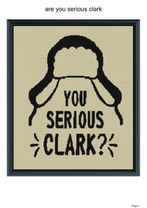 Are you serious Clark blanket pattern, 50x60", written and graph pattern - Picture 1 of 1