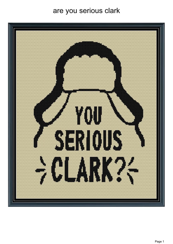 Are you serious Clark blanket pattern, 50x60", written and graph pattern - Image 1 of 1