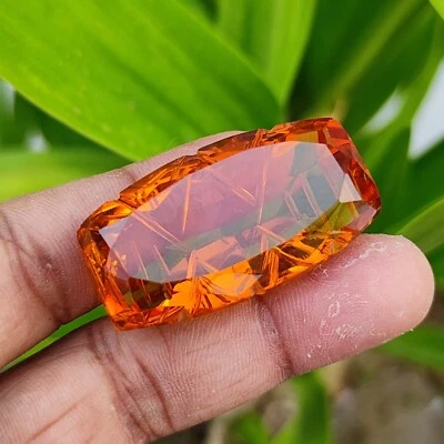 Piedra preciosa citrino amarillo brasileño natural 112 quilates con certificado corte curvo Foto 1 de 4