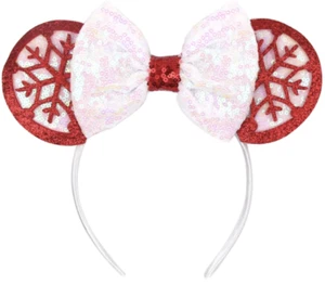 Christmas Minnie Ears, Christmas Mickey Ears, Christmas Disney Ears - HANDMADE - Picture 1 of 19