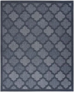 8' X 10' Navy Blue Geometric Flatweave Area Rug - Picture 1 of 1