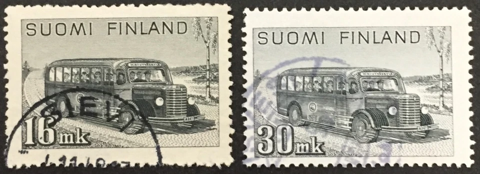 Finlandia #Mi329-Mi330 usado 1946 Post Travel Coach [253-253A] Foto 1 de 1