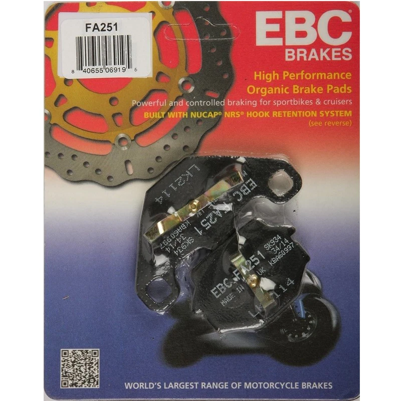 EBC Organic Brake Pads Rear Buell M2 Cyclone, S1 Lightning, S2 Thunderbolt - Image 1 of 1