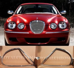 DELUXE BRIGHT CHROME Rear Light Surrounds 2x for JAGUAR S-Type 98-03 4-DR Sedan - Picture 1 of 1