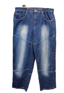 Brooklyn Express Men Denim Blue Jeans 100% Cotton Distressed Big & Tall 40 x 34 - Picture 1 of 13