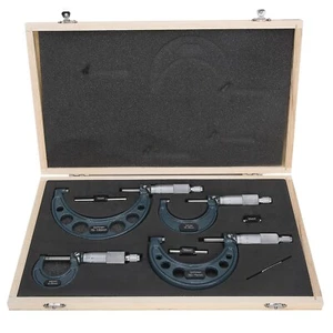 Juego de 4 micrómetros métricos exteriores medidor de espesor 0-100 mm con estuche - Imagen 1 de 13