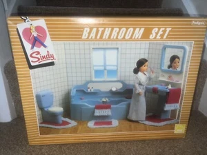 Sindy bathroom Set 80s Blue Excellent Condition Boxed - Picture 1 of 3