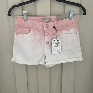 Zara Girls Soft Collection Pink Tie Dye White Pink Button Up Short Size 11/12 - Picture 1 of 6