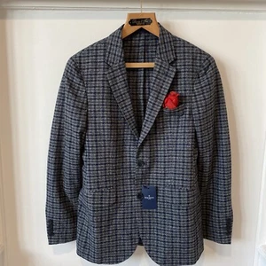 Chaqueta Abrigo Deportivo HACKETT (36R) Para Hombre BNWT Boucle Texturizado Tweed Cuadros - Imagen 1 de 14