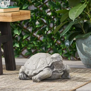 Outdoor Cast Stone Outdoor Turtle Garden Statue - Picture 1 of 23