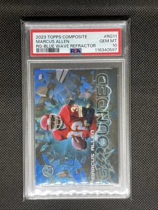 2023 Topps Composite Marcus Allen RG-Blue Wave Refractor 41/75 PSA 10🚨POP 1 - Picture 1 of 2