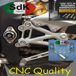 Arretratori pedane Honda CBR 1000 RR 04 07 Regolabili Kit Ergal CNC SDK Grigio - Picture 1 of 6