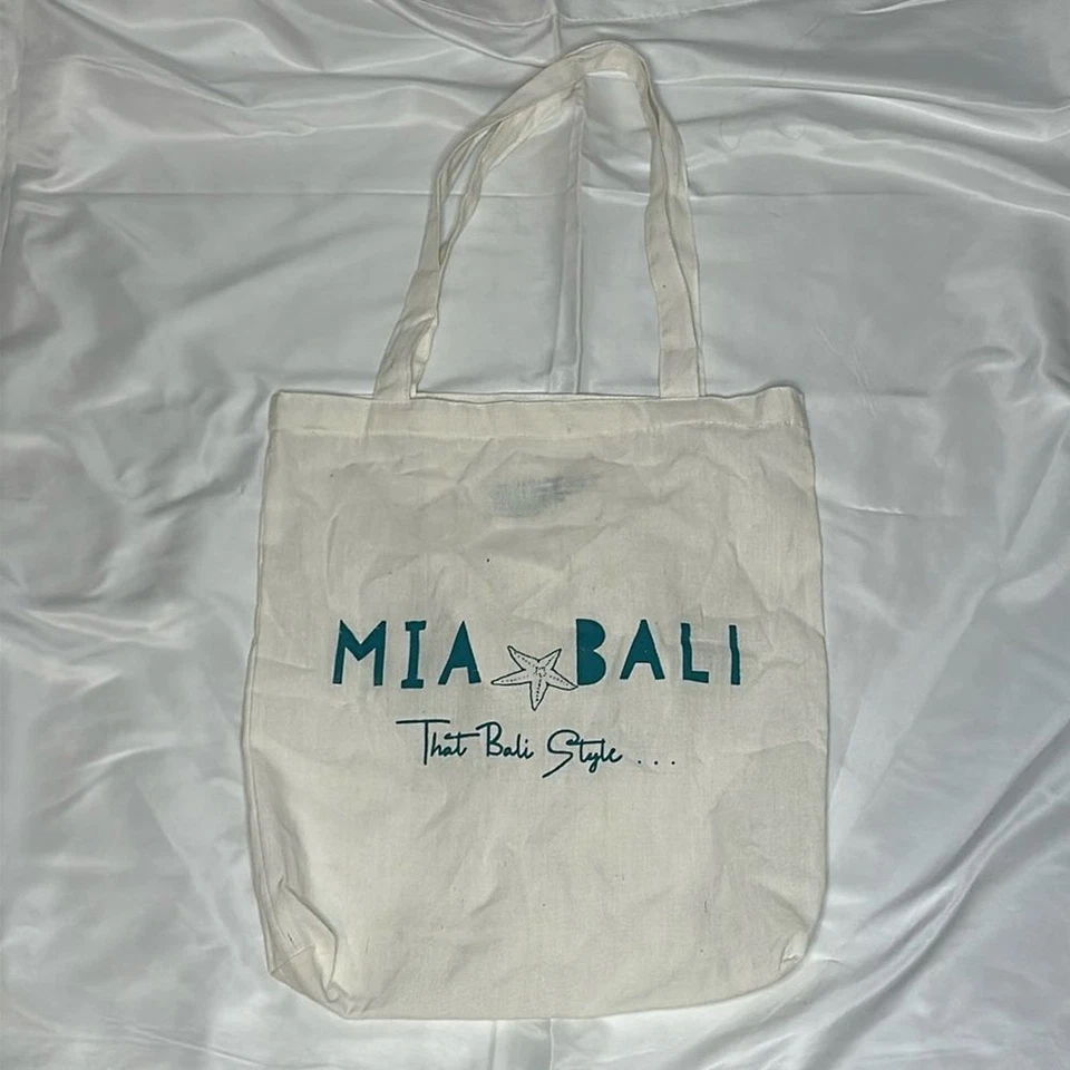 nwot Mia Bali reusable shopping tote beach bag school work with pocket - Image 1 of 1