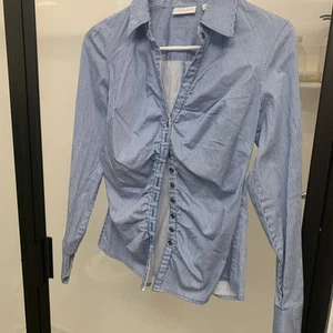 New York And Company Blue Stripe Dress Shirt small - Picture 1 of 3