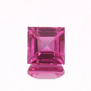 Flawless Natural Pink Sapphire Ceylon 7.60 Ct Square Faceted Cut Loose Gemstone - Picture 1 of 4