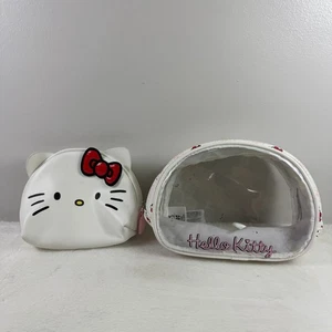 The Crème Shop × Juego de bolsa/bolso de maquillaje de viaje blanco Hello Kitty - Imagen 1 de 12