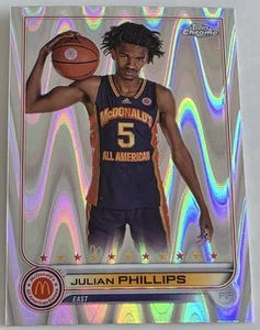 JULIAN PHILLIPS 2022 Topps Chrome McDonald’s All American Rookie Raywave RC #6 - Picture 1 of 2