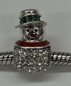Charm Pupazzo di Neve Chamilia 2013 Argento Sterling 925 Strass e Smalto - Foto 1 di 7