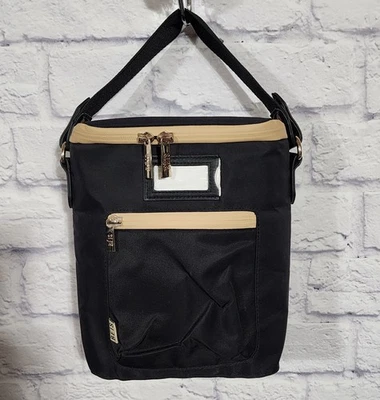 Bolsa térmica Beis para mamadeira isolada preta/dourada - Imagem 1 de 4