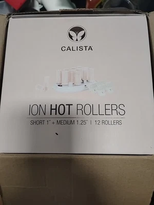Calista Tools Ion Hot Rollers 12 - 1" Corto, 1.25" Clips Medianos Rosa Foto 1 de 4