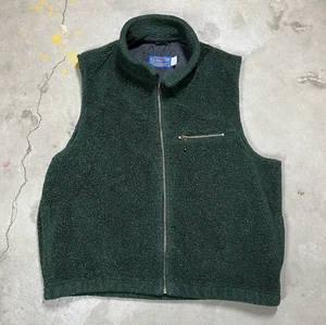 VTG Pendleton Vest Mens XL Hunter Green Sherpa EXCELLENT - Picture 1 of 7