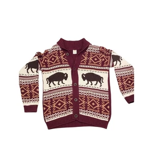 Gymboree Buffalo Cardigan Sweater Western Aztec Knit Button Up Size 12 - Picture 1 of 14