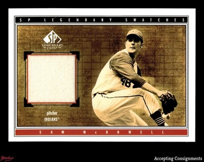 2002 SP Legendary Cuts Game Swatches Sam McDowell GAME USED JERSEY INDIANS - Image 1 of 2