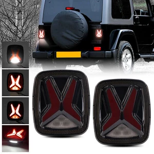 Par de luces traseras LED ahumadas con placa de freno para Jeep Wrangler TJ YJ CJ - Imagen 1 de 15