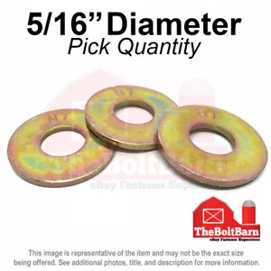 "Lavadoras planas 5/16" USS grado 8 acero zinc amarillo (elige la cantidad) - Imagen 1 de 2