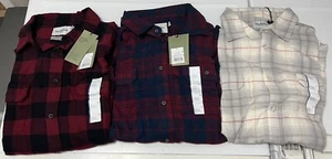 Lot x 3 Goodfellow & Co Men's Midweight Flannel Long Sleeve Button-Down Shirts L - Picture 1 of 8