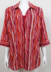 Maggie Barnes Damen Top Größe 0X 14/16 Knopfleiste 3/4-Arm Freizeit  - Bild 1 von 7