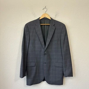 BURBERRY LONDON Bond Street Sport Coat Mens Sz 44L Gray Plaid Wool Blazer USA - Picture 1 of 12
