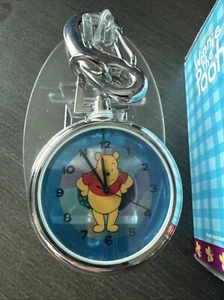 Vintage - Disney - Pooh Bear - Pocket Watch - Backpack Clip - Quartz- Needs Batt - Picture 1 of 2
