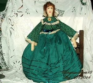 Arturo E.Reyna Victorian maiden Green Dress ONE OF A KIND SIGNED Rag Doll - Picture 1 of 8