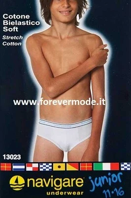 6 Kids' Cotton Swim Briefs With External Logo Elastic Art 13023 - Image 1 of 2