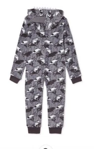 Nwt 4 sharks character face hoodie teeth sleeper pajamas boy shark christmas pjs - Picture 1 of 8