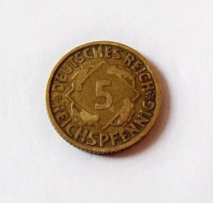 UMLAUFMÜNZE 5 Pfennig DEUTSCHES REICH 1925D Weimarer Republik Kursmünze Sammler - Bild 1 von 5