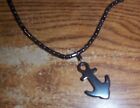 Black Anchor shape hemalyke necklace. Set of 1.