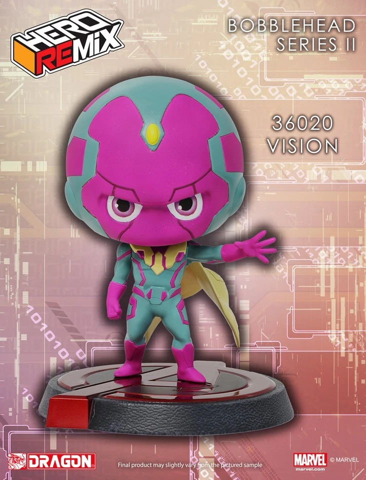 Marvel Super Hero Remix Bobble Head Series II Vision Avengers 5" Cute figure - Image 1 of 4