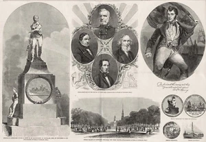 Comodoro Oliver Perry Estatua Conmemoración Cleveland Ohio PLAZA PÚBLICA 1860 - Imagen 1 de 3