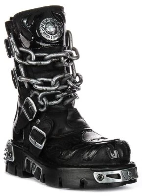 Newrock 727 Reactor Skull Chain Buckle Womens Boot In Black Silver US 6 - 14 - Image 1 of 4