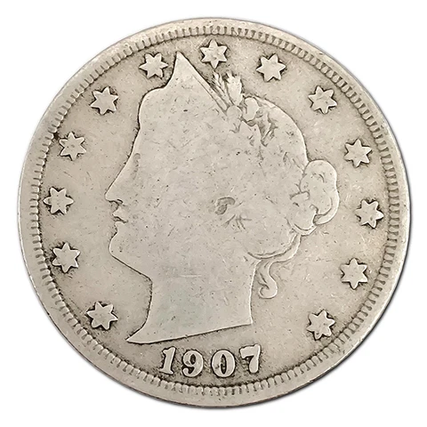 1907-P Liberty V Nickel G Good Cover