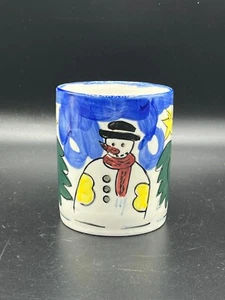 Taza de café Gibson Frosty muñeco de nieve azul con árboles de Navidad - Imagen 1 de 5