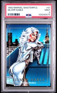 1992 Marvel Masterpieces #81 Silver Sable PSA 9 MINT - Freshly Graded! - Picture 1 of 2