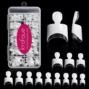 Short French Nail Tips - 120PCS Acrylic Short Nail Tips White French Fake Nail T - Picture 1 of 12