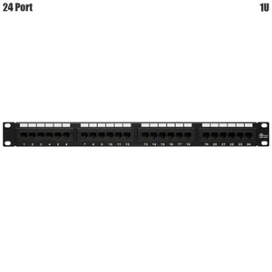 24 Port Cat6 RJ45 Patch Panel 110 Type Gigabit Network LAN 1U 19" Rack Mountable - Picture 1 of 3